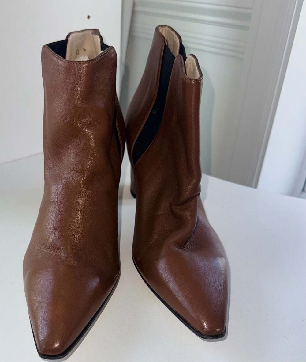 Amalfi by Rangoni Acacia Parma Soft Leather Pointed Toe Ankle Boots Size 12